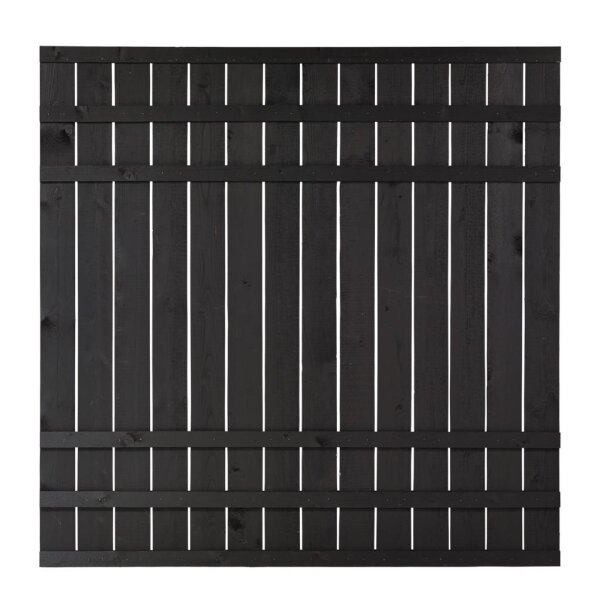 PLUS Rustik Zaun - Farbgr. schwarz - 180 x 180 cm