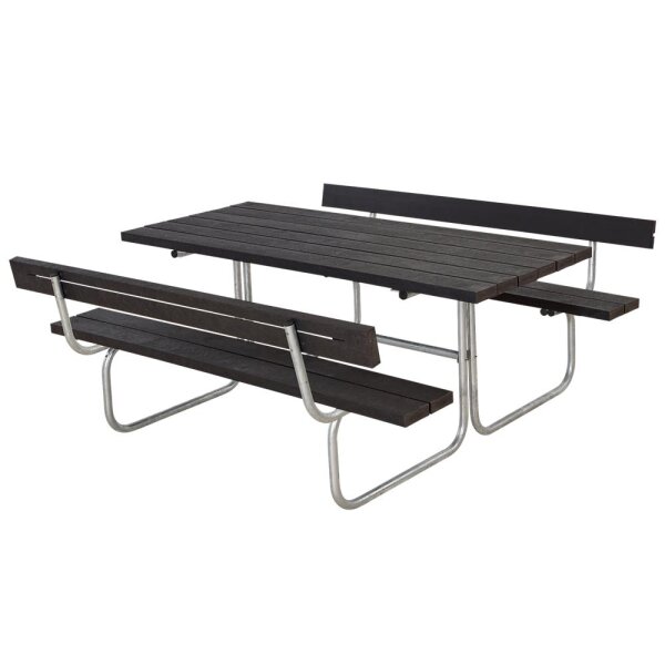 PLUS Classic Kombimöbel mit 2 Rückenlehnen - 177 cm - RePlast - Schwarz