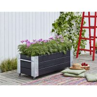 PLUS Cubic Blumenkasten mit Rädern - 120 x 45 cm -...