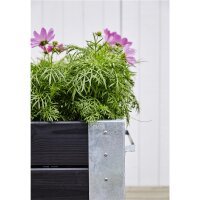 PLUS Cubic Blumenkasten mit Rädern - 120 x 45 cm - Schwarz