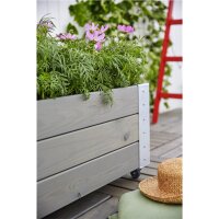 PLUS Cubic Blumenkasten mit Rädern - 120 x 45 cm - Graubraun