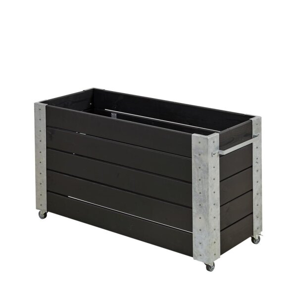PLUS Cubic Blumenkasten mit Rädern - 50 x 120 x 70 cm - Schwarz
