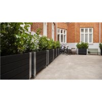 PLUS Cubic Blumenkasten mit Rädern - 50 x 120 x 70 cm - Schwarz