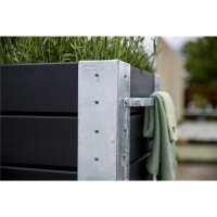 PLUS Cubic Blumenkasten mit Rädern - 50 x 120 x 95 cm - Schwarz