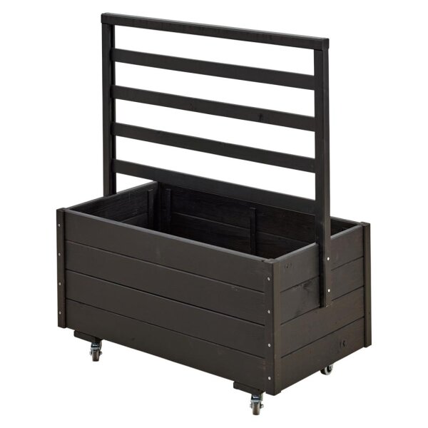 PLUS Pflanzkasten m / Spalier und Rädern - 105 cm - Schwarz