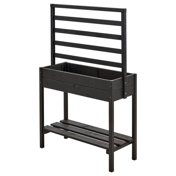 PLUS Pflanzkasten auf Beine m / Spalier - 137 cm - Schwarz