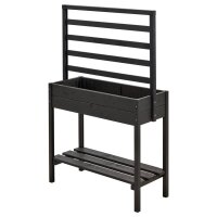 PLUS Pflanzkasten auf Beine m / Spalier - 137 cm - Schwarz