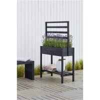 PLUS Pflanzkasten auf Beine m / Spalier - 137 cm - Schwarz