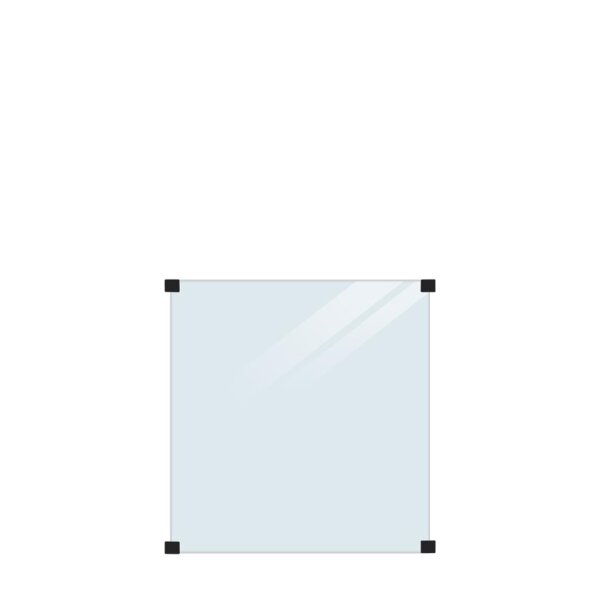 PLUS Glaszaun, klares Glas 90 x 91 cm für Montage an runden Stahlpfosten