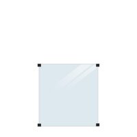 PLUS Glaszaun, klares Glas 90 x 91 cm für Montage an...
