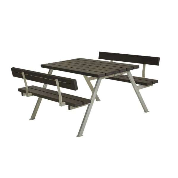 PLUS Alpha Kombimöbel mit 2 Rückenlehnen 118 cm - RePlast - Schwarz