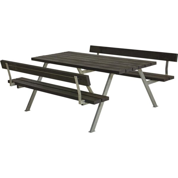 PLUS Alpha Kombimöblen mit 2 Rückenlehnen - 177 cm - RePlast - Schwarz