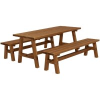 PLUS Country Plankengarnitur - 177 cm - 1 Tisch und 2...