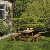 PLUS Country Plankengarnitur - 177 cm - 1 Tisch und 2...