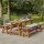 PLUS Country Plankengarnitur - 177 cm - 1 Tisch und 2 Bänke - Farbgrundiert Teak