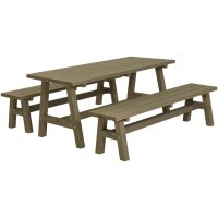 PLUS Country Plankengarnitur - 177 cm - 1 Tisch und 2...