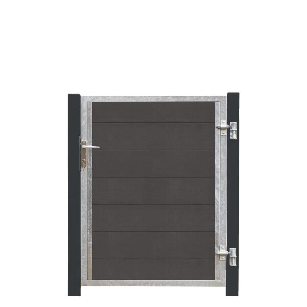 PLUS Futura WPC-Tor rechts - 99×127 cm + 16 cm grauschwarze Pfosten