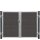 PLUS Futura Doppeltor links - 197×145 cm + 16 cm grauschwarze Pfosten