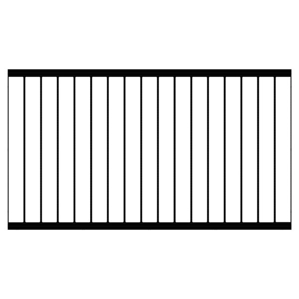 PLUS Vorgartenzaun Basic - pulverlackiert schwarz - 150 x 85 cm