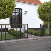 PLUS Vorgartenzaun Basic - pulverlackiert schwarz - 150 x 85 cm