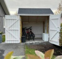 PLUS Fahrradunterstand m / Doppeltür 5,7 m² - unbehandelt - inkl. Dachpappe / Aluleisten. / H-Pfostenfüße