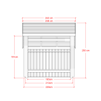 PLUS Fahrradunterstand 5,7 m²- unbehandelt - inkl. Dachpappe / Aluleisten / H-Pfostenfüße