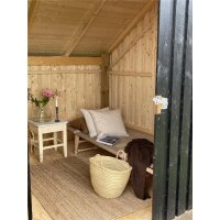 PLUS Nordic Fahrradunterstand 5 m² - 1 Modul Doppeltür m. Dachpappe / Aluleisten / H-Pfostenfüße