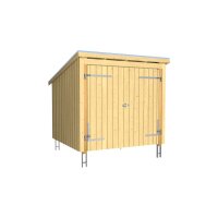 PLUS Nordic Fahrradunterstand 5 m² - 1 Modul Doppeltür m. Dachpappe / Aluleisten / H-Pfostenfüße