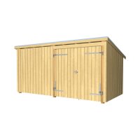PLUS Nordic Multi Gartenhaus 9,5 m² - 2 Module Doppeltür & Fassade m. Dachpappe / Aluleisten