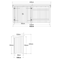 PLUS Nordic Multi Gartenhaus 9,5 m² - 2 Module Doppeltür & Fassade m. Dachpappe / Aluleisten / H-Pfostenfüße