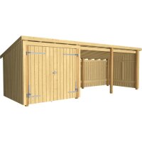 PLUS Nordic Multi Gartenhaus 14 m² - 3 Module Doppeltür & offene Fassade