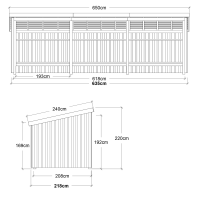 PLUS Nordic Multi Gartenhaus 14 m² - 3 Module offen