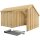 PLUS Multi Gartenhaus 10,5 m² - 2 Module Doppeltür & offene Fassade m. Dachpappe / Aluleisten