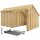 PLUS Multi Gartenhaus 10,5 m² - 2 Module Doppeltür & offene Fassade m. Dachpappe / Aluleisten / H-Pfostenfüße