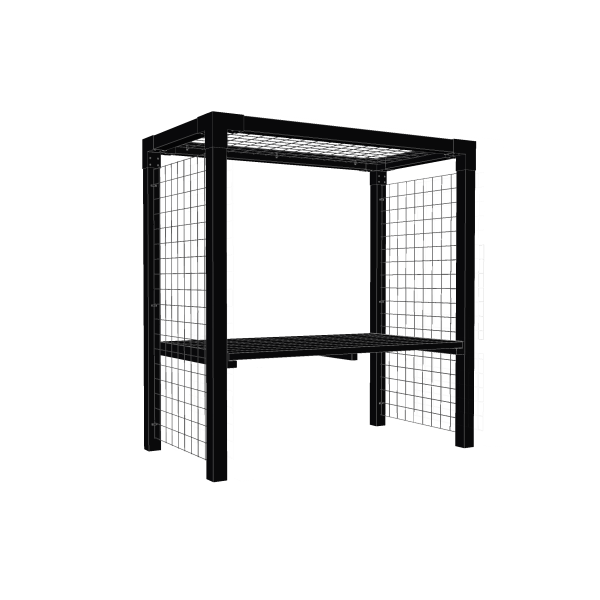 PLUS Daylife Modell 1 B: 108 cm - L: 198 cm - H: 208 cm Druckimprägniert NTR Kl. A farbgrundiert RAL 9005 Schwarz