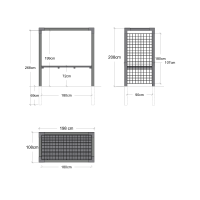 PLUS Daylife Modell 1 B: 108 cm - L: 198 cm - H: 208 cm Druckimprägniert NTR Kl. A farbgrundiert RAL 9005 Schwarz