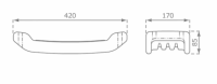 PLUS Daylife Modell 3 B: 108 cm - L: 369/306 cm - H: 208 Druckimprägniert NTR Kl. A farbgrundiert RAL 9005 Schwarz