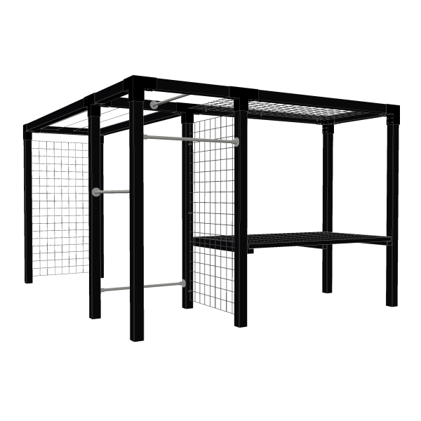 PLUS Daylife Modell 4 B: 108 cm - L: 369/297 cm - H: 208 Druckimprägniert NTR Kl. A farbgrundiert RAL 9005 Schwarz