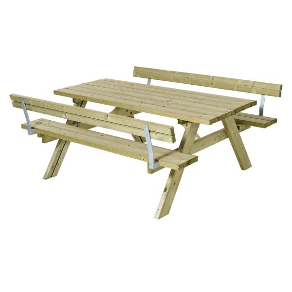 PLUS Kombimöbel mit Klappsitzen und 2 Rückenlehnen - 177 cm - Druckimprägniert