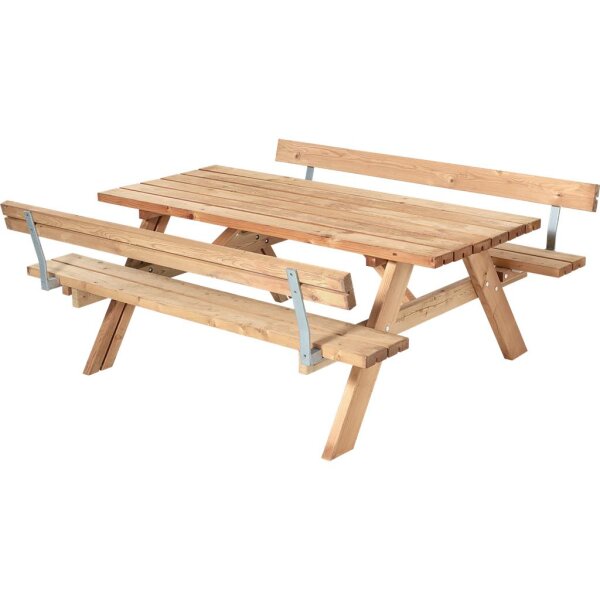 PLUS Kombimöbel 177x155x71/45 cm m/Klappsitzen - 2 Rückenlehnen Thermowood