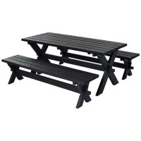 PLUS Nostalgi Plankengarnitur - 177 cm - 1 Tisch und 2...