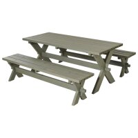 PLUS Nostalgi Plankengarnitur - 177 cm - 1 Tisch und 2...
