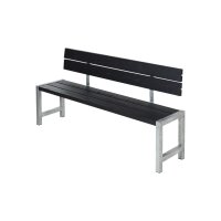 PLUS Plankenbank mit Rückenlehne - 176 cm - Schwarz