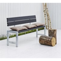 PLUS Plankenbank mit Rückenlehne - 176 cm - Schwarz