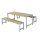 PLUS Plankengarnitur - 186 cm - 1 Tisch und 2 Bänke - Druckimprägniert