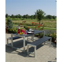 PLUS Plankengarnitur - 186 cm - 1 Tisch und 2 Bänke...