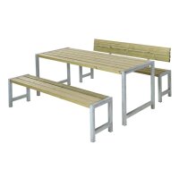 PLUS Plankengarnitur mit Rückenlehne - 186 cm - 1...