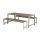 PLUS Plankengarnitur - 186 cm - 1 Tisch und 2 Bänke - Graubraun