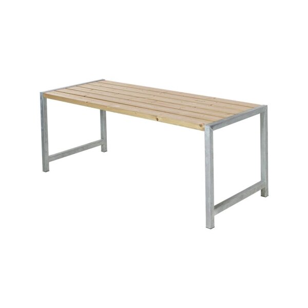 PLUS Plankentisch 186x77x72 cm Fungizidbehand. farbgrundiert RAL 7022 Umbragrau