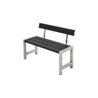 PLUS Cafébank m / Rückenlehne 127 cm - Schwarz